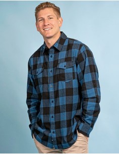 B-8210-Woven Plaid Flannel Shirt 2